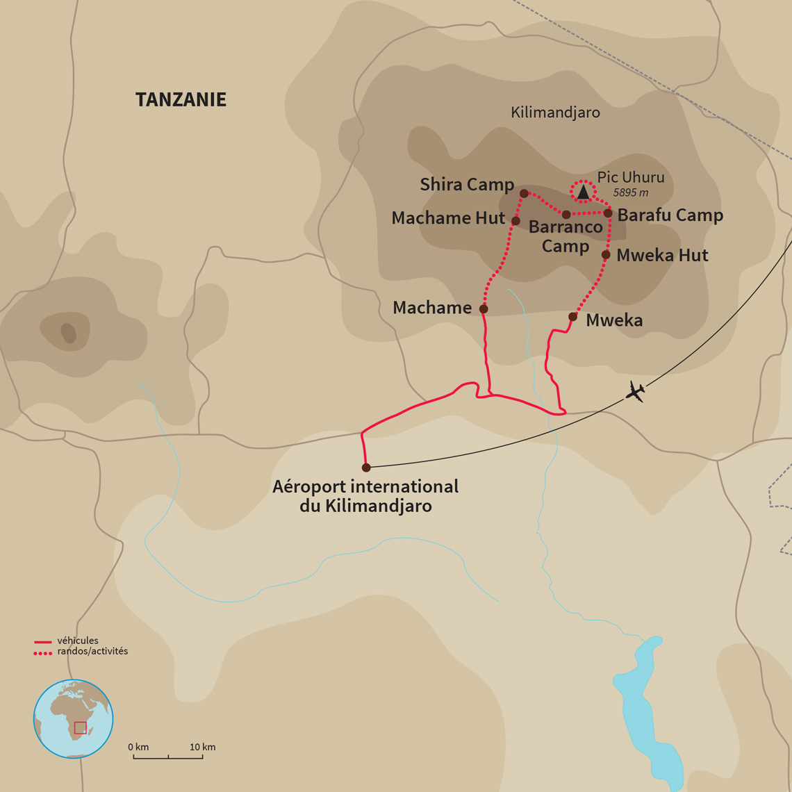 Ascension du Kilimandjaro par la voie Machame, de la forêt tropicale jusqu'au glacier...