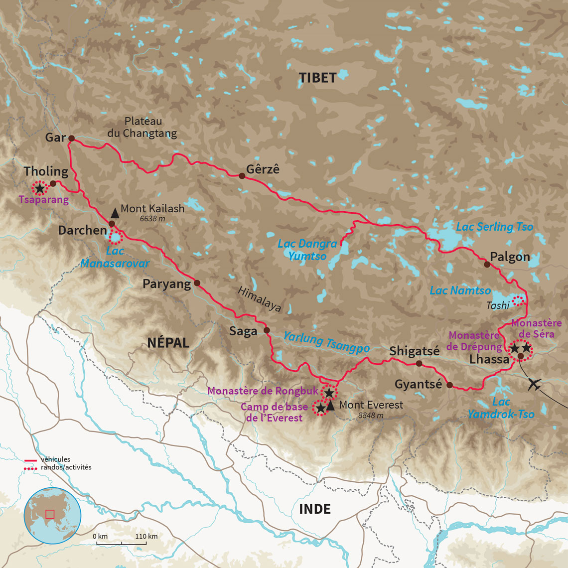 Découverte du Kailash par la route nord via Lhassa, le royaume de Gugé et les monastères légendaires du toit du monde