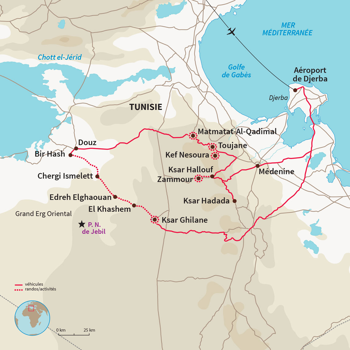 Découverte des montagnes de Tunisie et du grand erg oriental au coeur du Sahara 