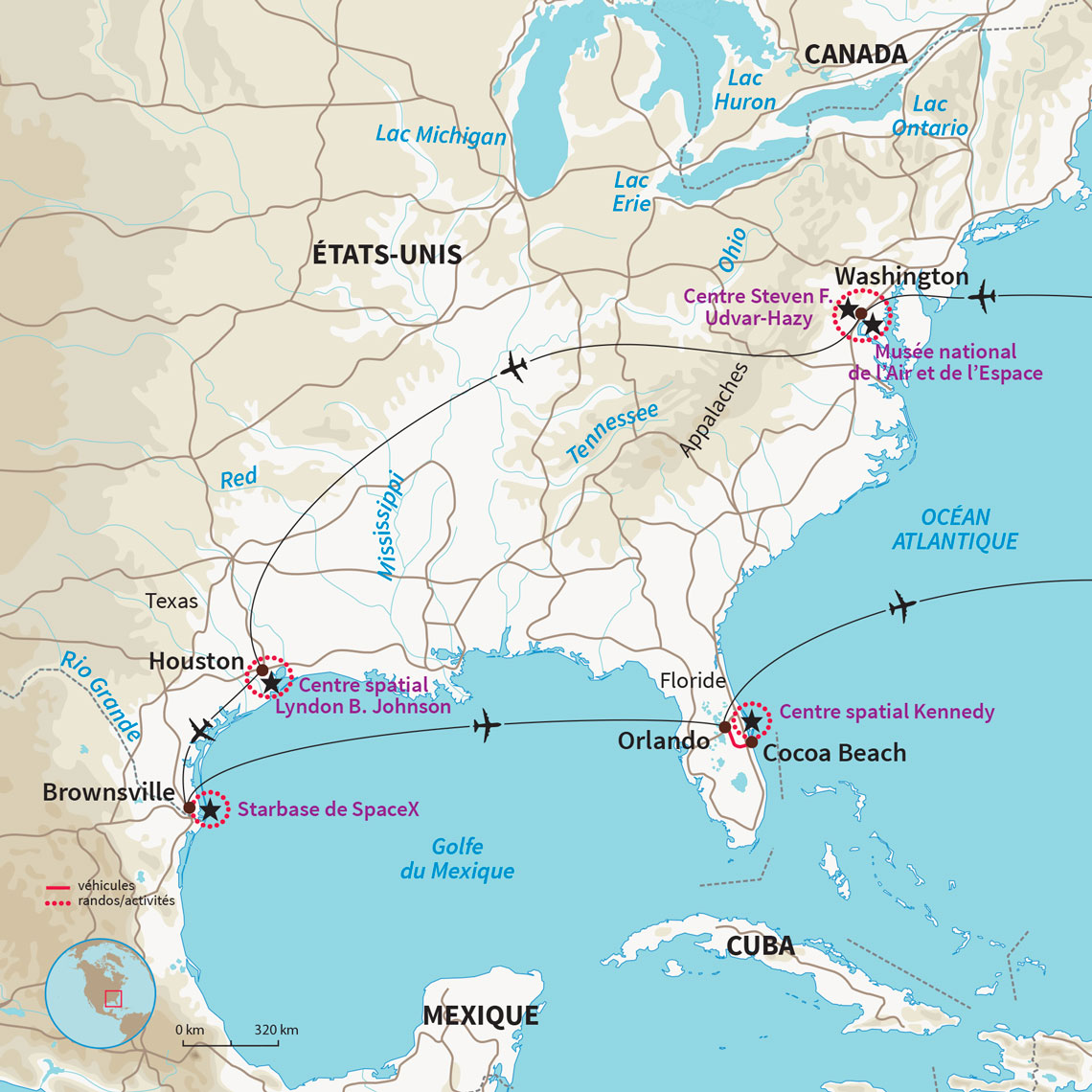 Voyage dans l'histoire et l'actualité de l'exploration spatiale, de Houston au Kennedy Space Center en passant par Boca Chica