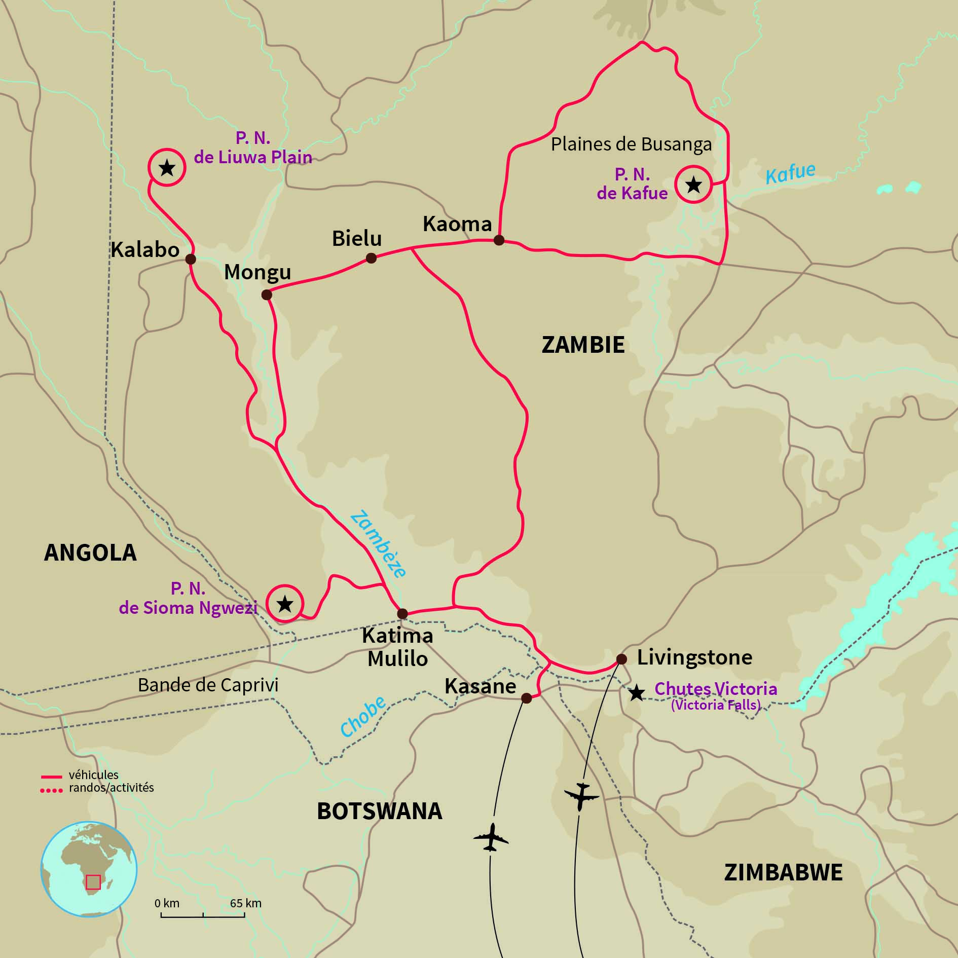 Location d’un 4x4 et découverte des parcs les plus sauvages de la Zambie avec Kafue, Liuwa Plains et Sioma Ngwezi