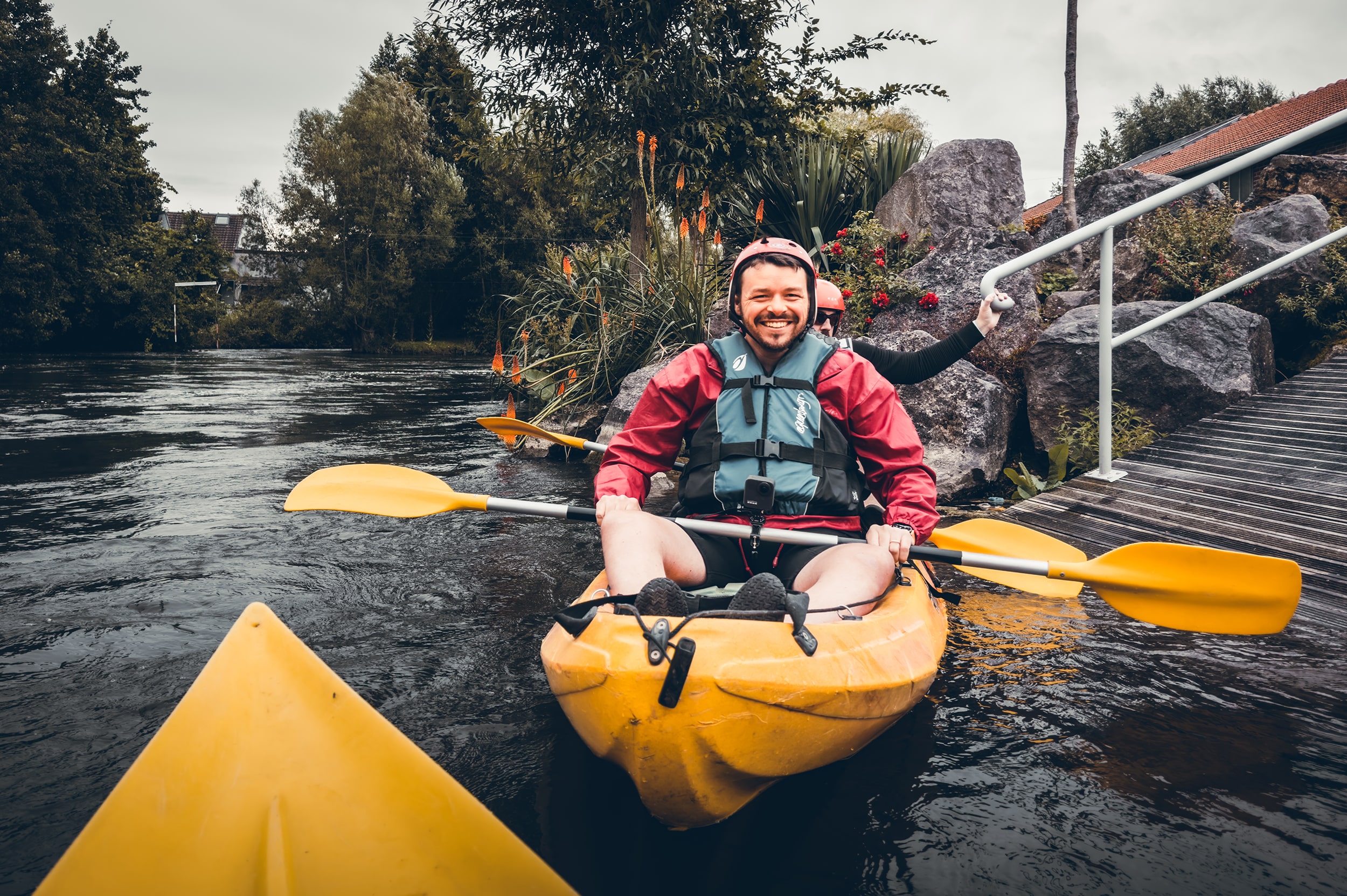 Pierre et Myriam en kayak dans la Somme © Myriam Cabon/Wheeled World