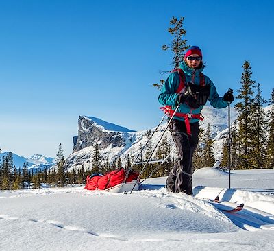 Expédition en ski nordique dans la taïga du parc national de Hossa