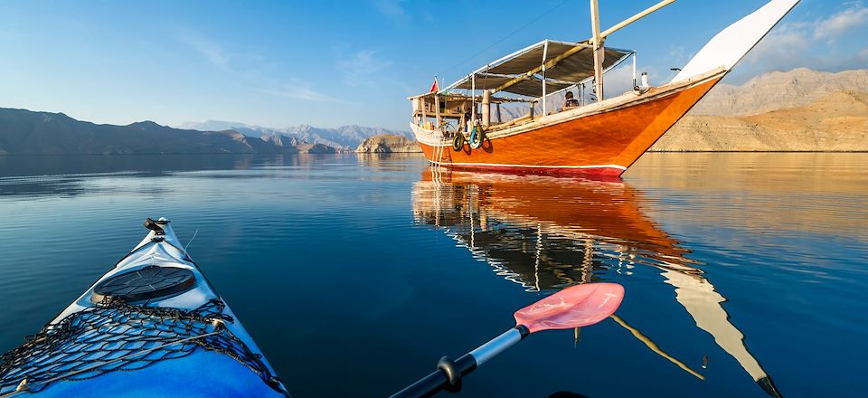 Voyage au Musandam avec chauffeur, navigation en Dhow, Kayak et rando au Wadi Ain puis découverte de Dubaï 